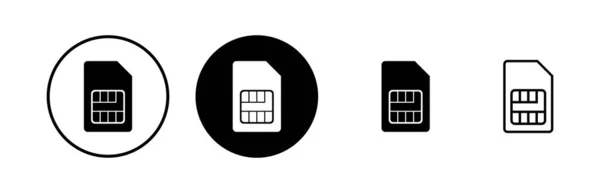 Sim Karten Symbole Setzen Vektor Mobil Slot Symbol Sim Karten — Stockvektor