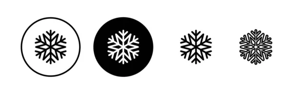Ikony Płatków Śniegu Ustawione Wektor Ikony Śniegu Symbol Zimy Zamrożony — Wektor stockowy
