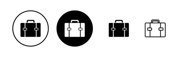 Briefcase Pictogrammen Ingesteld Korte Case Vector Icoon — Stockvector