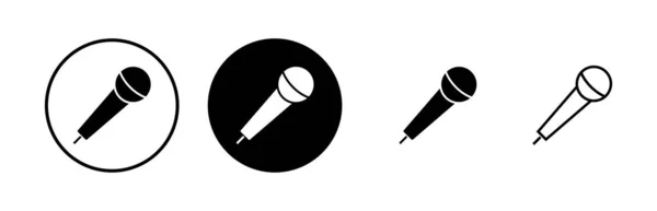 Icônes Microphone Réglées Signe Micro Icône Microphone Karaoké Signal Micro — Image vectorielle