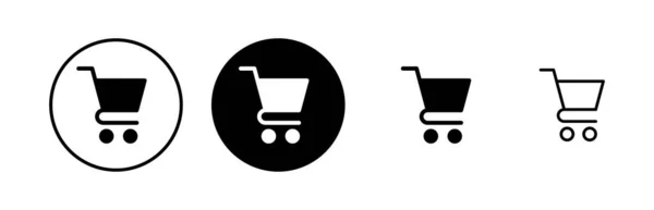 Shopping Icons Set Shopping Cart Icon Basket Icon Trolley — Stock Vector