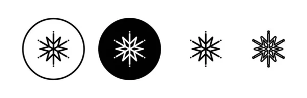 Sneeuwvlok Pictogrammen Ingesteld Sneeuw Icoon Vector Symbool Van Winter Bevroren — Stockvector