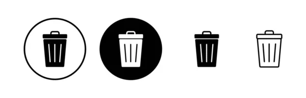 Trash Icons Gesetzt Mülleimer Symbol Symbolvektor Löschen — Stockvektor