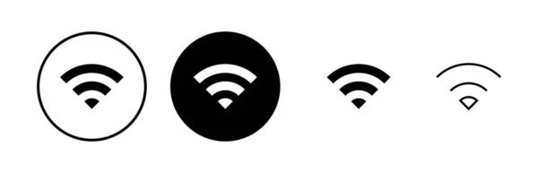 Conjunto Iconos Wifi Icono Vector Señal Icono Inalámbrico Wifi Signo — Vector de stock