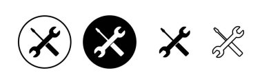 Repair icons set. Wrench and screwdriver icon. Settings vector icon. Maintenance clipart