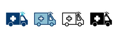 Ambulans Simgesi vektörü beyaz arkaplanda izole edildi. Ambulans Simgesi Tasarımı. ambulans kamyon simgesi vektörü