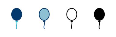 Beyaz arkaplanda izole edilmiş balon simgesi vektörü. Parti balonu süsleme doğum günü vektörü. Balon vektör simgesi