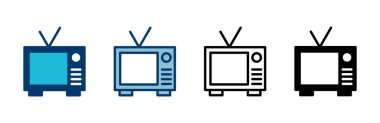 Beyaz arkaplanda izole edilmiş televizyon simgesi vektörü. Televizyon simgesi