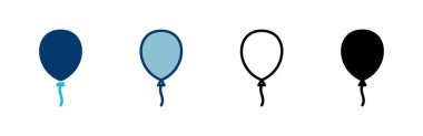 Beyaz arkaplanda izole edilmiş balon simgesi vektörü. Parti balonu süsleme doğum günü vektörü. Balon vektör simgesi