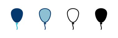 Beyaz arkaplanda izole edilmiş balon simgesi vektörü. Parti balonu süsleme doğum günü vektörü. Balon vektör simgesi