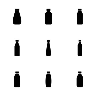 Beyaz arkaplanda izole edilmiş şişe simgesi vektörü. Şişe vektör simgesi