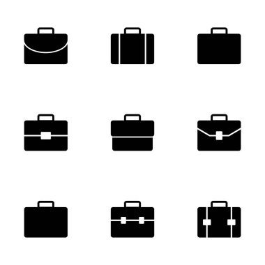 Beyaz arkaplanda izole edilmiş evrak çantası simgesi vektörü. Evrak çantası vektör simgesi