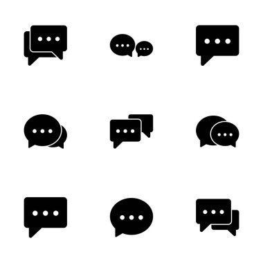 Sohbet simgesi vektörü beyaz arkaplanda izole edildi. Sohbet vektörü simgesi. Konuşma balonu. Mesaj var. Bizimle irtibata geç