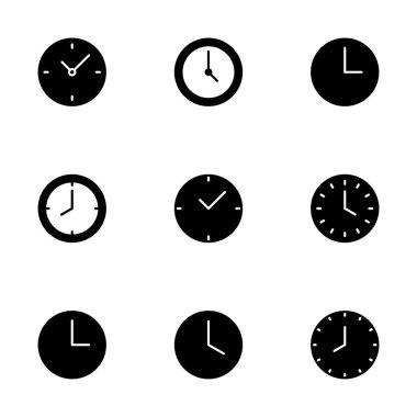 Saat simgesi vektörü beyaz arkaplanda izole edildi. Zaman simgesi vektörü. Saat vektör simgesi