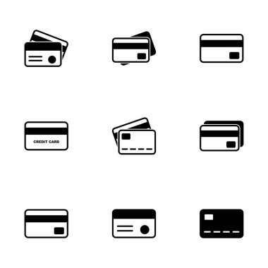 Kredi kartı simgesi vektörü beyaz arkaplanda izole edildi. Kredi kartı ödeme simgesi vektörü