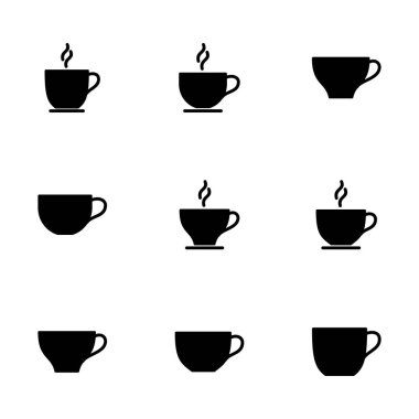 Kahve fincanı ikonu vektörü beyaz arkaplanda izole edilmiş. Kahve fincanı ikonu. Kahve vektörü ikonu. Çay.