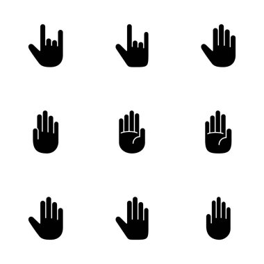 Beyaz arkaplanda el simgesi vektörü izole edildi. El hareketi. Eller dursun