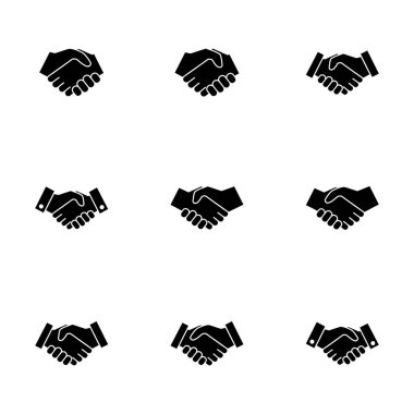 Beyaz arkaplanda iş tokalaşma simgesi vektörü izole edildi. Tokalaşma ikonu vektörü. Sözleşme anlaşması. Simge vektörüne güven. - Anlaştık. Oldu bil. ortaklık simgesi