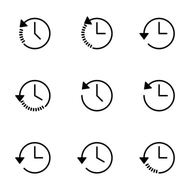 Tarih simgesi vektörü beyaz arkaplanda izole edildi. Geçmiş vektör simgesi