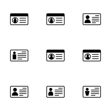Lisans simgesi vektörü beyaz arkaplanda izole edildi. Kimlik simgesi. Kimlik kartı