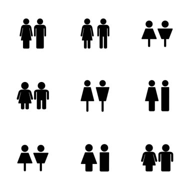 Beyaz arka planda erkek ve kadın ikon vektörü izole edildi. erkek ve kadın sembolü