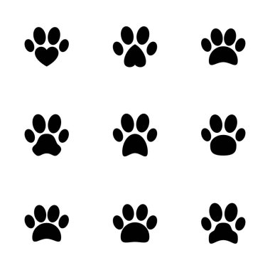 Pençe simgesi vektörü beyaz arkaplanda izole edildi. Paw Yazdırma simgesi
