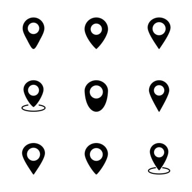 Pin simgesi vektörü beyaz arkaplanda izole edildi. Konum simgesi. Harita işaretleyici simgesi. Nokta. Yer bulucu. Adres