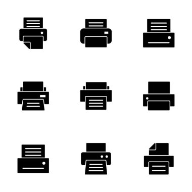 Yazıcı simgesi vektörü beyaz arkaplanda izole edildi. yazdırma simgesi. Faks vektör simgesi.