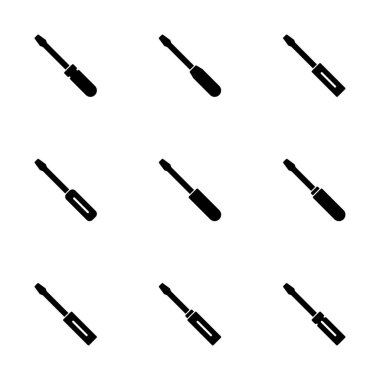 Beyaz arkaplanda izole edilmiş tornavida simgesi vektörü. Tornavida vektör simgesi