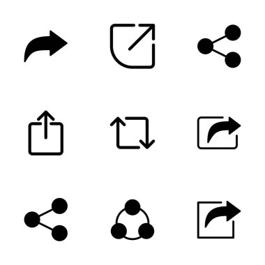 Beyaz arkaplanda izole edilmiş simge vektörünü paylaş. Vektör simgesini paylaş