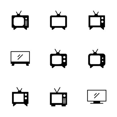 Beyaz arkaplanda izole edilmiş televizyon simgesi vektörü. Televizyon simgesi