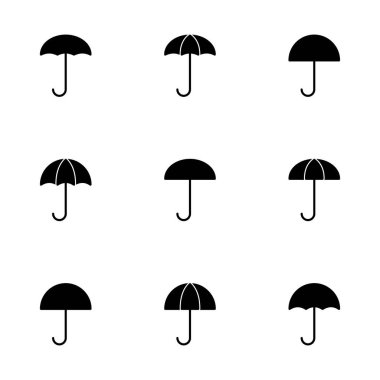 Beyaz arkaplanda şemsiye simgesi vektörü izole edildi. Şemsiye vektör simgesi