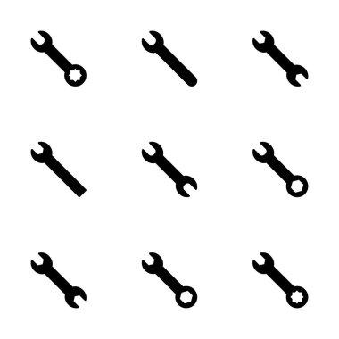 İngiliz anahtarı simgesi vektörü beyaz arkaplanda izole edildi. Anahtar vektör simgesi. Anahtar sembolü