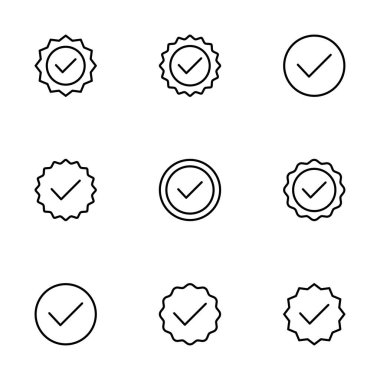 Beyaz arkaplanda izole edilmiş simge vektörü. Onaylı Madalya Simgesi vektörü. işaretle