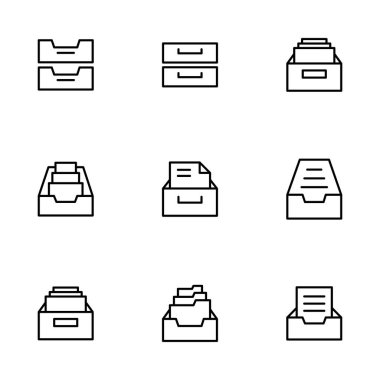 Dizin simgesi vektörünü beyaz arkaplanda izole et. klasörler vektör simgesi. Depolama simgesini arşivle.