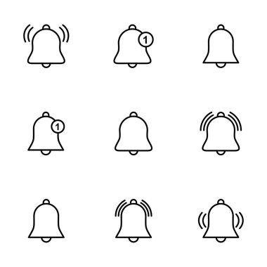 Bell Simgesi vektörü beyaz arkaplanda izole edildi. Bildirim sembolü. Çan vektör simgesi