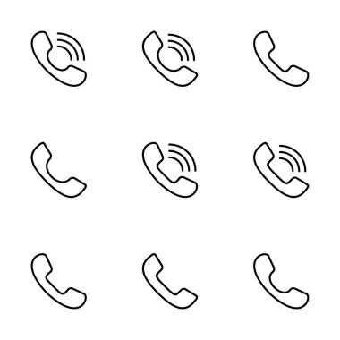 Beyaz arkaplanda ikon vektörü izole edildi. Telefon simgesi vektörü. Cep telefonu. telefon simgesi