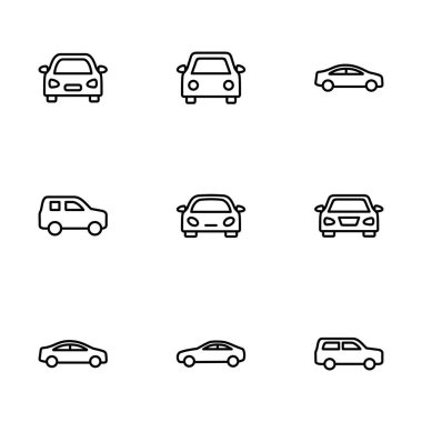 Beyaz arka planda araba ikonu vektörü izole edildi. Araba simgesi vektörü. 