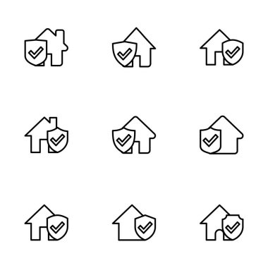 Beyaz arka planda ev sigortası ikonu vektörü izole edildi. ev koruma simgesi.
