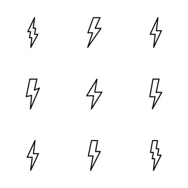 Şimşek simgesi vektörü beyaz arkaplanda izole edildi. Kilit simgesi vektörü. Enerji ve gök gürültüsü elektrik simgesi