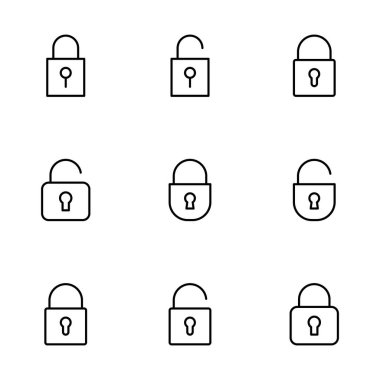 Simge vektörünü beyaz arkaplanda izole et. Şifreleme simgesi. Güvenlik sembolü. Güvenli. Özel