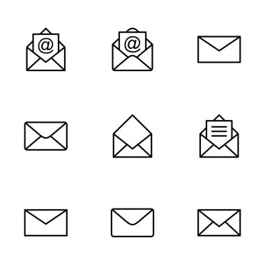 Beyaz arkaplanda posta vektör simgesi izole edildi. E- posta simgesi. Zarf çizimi. İleti