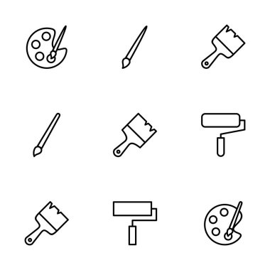 Beyaz arkaplanda izole edilmiş resim simgesi vektörü. Fırça vektör simgesini boya. Boya silindiri simgesi