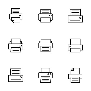 Yazıcı simgesi vektörü beyaz arkaplanda izole edildi. yazdırma simgesi. Faks vektör simgesi.