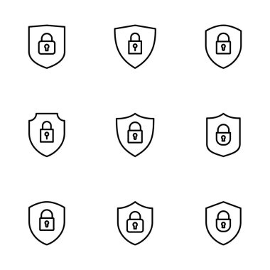 Güvenlik simgesi vektörü beyaz arkaplanda izole edildi. Koruma ikonu. Özel hayat. vpn