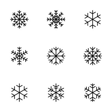 Kar Tanesi simgesi vektörü beyaz arkaplanda izole edildi. Kar ikonu vektörü. Kışın sembolü, donmuş