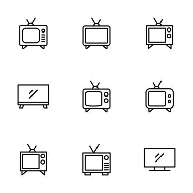 Beyaz arkaplanda izole edilmiş televizyon simgesi vektörü. Televizyon simgesi