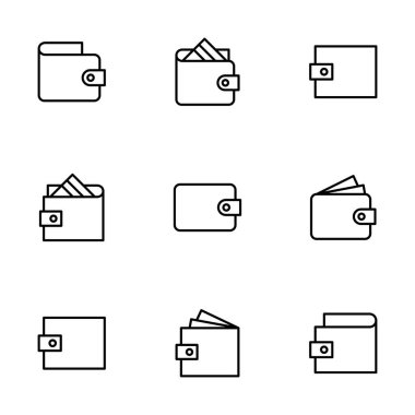 Cüzdan Simgesi vektörü beyaz arkaplanda izole edildi. para cüzdanı simgesi