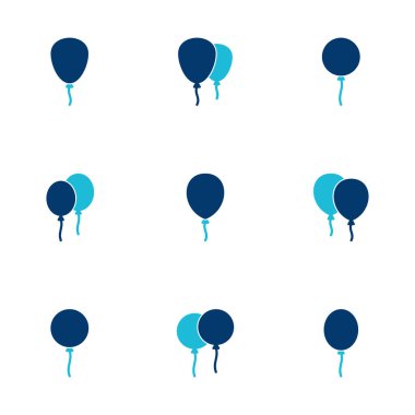 Beyaz arkaplanda izole edilmiş balon simgesi vektörü. Parti balonu süsleme doğum günü vektörü. Balon vektör simgesi