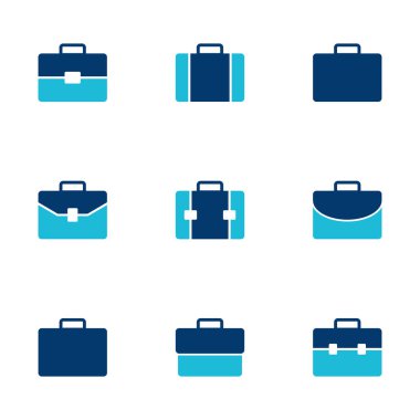 Beyaz arkaplanda izole edilmiş evrak çantası simgesi vektörü. Evrak çantası vektör simgesi